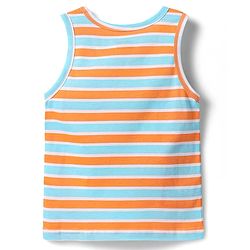 Babyhug 100% Cotton Single Jersey Knit Sando With Stripes - Orange