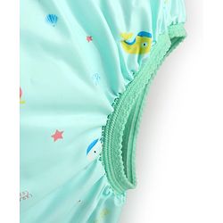 Babyhug Waterproof Pant Style Nappy with Elastic Small Size Set of 3 - Dolphin Print| Reusable| Easy to Clean and Maintain| Leak Proof| Soft Terry Inner Lining