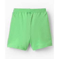 Babyhug Terry Cotton Knit Knee Length Shorts With Text Print - Light Green
