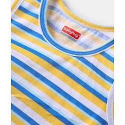 Babyhug 100% Cotton Single Jersey Knit Sleeveless Sando With Stripes - Blue