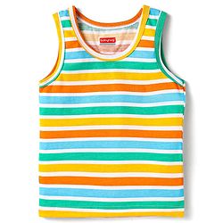 Babyhug 100% Cotton Single Jersey Knit Sando With Stripes - Yellow