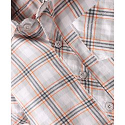 Babyhug Cotton Woven Half Sleeves Checks Shirt & Shorts Set - Beige & Navy Blue