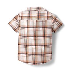 Babyhug Cotton Woven Half Sleeves Checkered Shirt & Shorts Set - Maroon