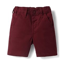Babyhug Cotton Woven Half Sleeves Checkered Shirt & Shorts Set - Maroon