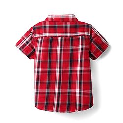 Babyhug Cotton Woven Half Sleeves Shirt & Shorts Set with Checks - Red & Tan