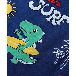 Babyhug 100% Cotton Single Jersey Knit Sando With Dino Print - Blue