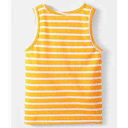 Babyhug 100% Cotton Single Jersey Knit Sleeveless Sando With Stripes - Yellow