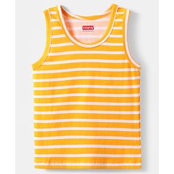 Babyhug 100% Cotton Single Jersey Knit Sleeveless Sando With Stripes - Yellow