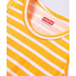 Babyhug 100% Cotton Single Jersey Knit Sleeveless Sando With Stripes - Yellow