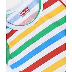 Babyhug 100% Cotton Single Jersey Knit Sleeveless Sando With Stripes Print - Multicolour