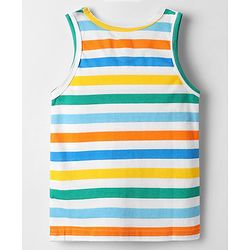 Babyhug 100% Cotton Single Jersey Knit Sleeveless Sando With Stripes - Multicolour