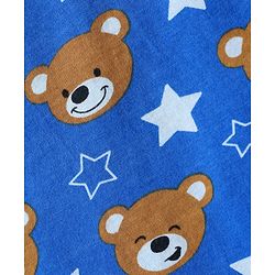 Babyhug 100% Cotton Single Jersey Knit Sando With Bear Print - Blue
