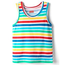Babyhug 100% Cotton Single Jersey Knit Sando With Stripes - Light Blue