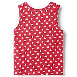 Babyhug 100% Cotton Single Jersey Knit Sleeveless Sando With Star Print - Red