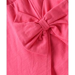 Babyhug Cotton Single Jersey Knit Mid Thigh Shorts with Bow Applique - Pink