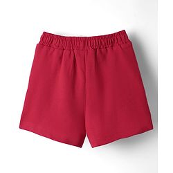 Babyhug Terry Knit Mid Thigh Solid Colour Shorts - Red
