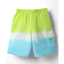 Babyhug Terry Knit Mid Thigh Shorts With Tropical Theme Print - Lime Green