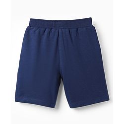Babyhug Terry Cotton Knit Mid Thigh Beach Theme Print Shorts - Blue