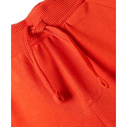 Babyhug Terry Cotton Knit Mid Thigh Shorts With Beach Theme Print - Orange