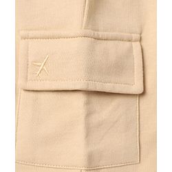 Babyhug Terry Cotton Knit Mid Thigh Shorts With Text Print & Side Pocket - Beige