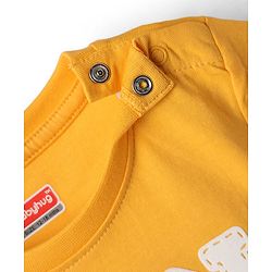 Babyhug Cotton Knit Half Sleeves T-Shirts With I Have Super Power Text Graphics Pack Of 2 - Navy Blue & Yellow