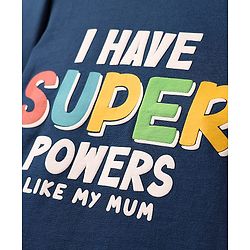 Babyhug Cotton Knit Half Sleeves T-Shirts With I Have Super Power Text Graphics Pack Of 2 - Navy Blue & Yellow