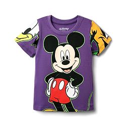 Babyhug Disney  Single Jersey Knit Half Sleeves T-Shirt with Mickey and Friends Graphics - Purple