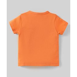 Babyhug 100% Cotton Knit Half Sleeves Front Open jhabla With Stripes & Animal Print Pack Of 3 - Orange Navy Blue & Yellow