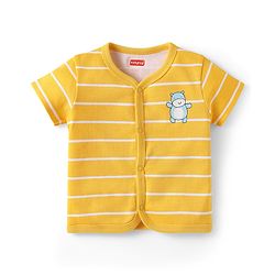 Babyhug 100% Cotton Interlock Knit Front Open jhabla With Animal Print Pack Of 3 - Navy Blue & Yellow