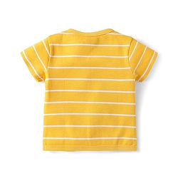Babyhug 100% Cotton Interlock Knit Front Open jhabla With Animal Print Pack Of 3 - Navy Blue & Yellow