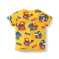 Babyhug 100% Cotton Interlock Knit Front Open Half Sleeves jhablas With Stripes & Vehicle Print Pack Of 3 - Red Blue & Yellow