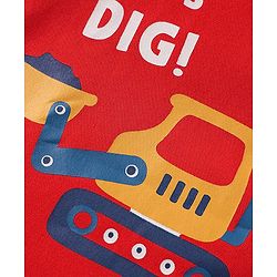 Babyhug 100% Cotton Interlock Knit Front Open Half Sleeves jhablas With Stripes & Vehicle Print Pack Of 3 - Red Blue & Yellow