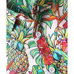 Babyhug Rayon Woven Half Sleeves Shirt & Denim Shorts Set with Tropical Theme Print - Blue