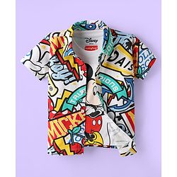 Babyhug Disney Single Jersey Knit Half Sleeves Shirt & T-Shirt With Mickey Mouse Print - Multicolor