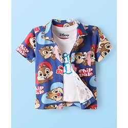 Babyhug Disney Cotton Knit Half Sleeves Shirt & T-Shirt With Chip N' Dale Print - Navy Blue