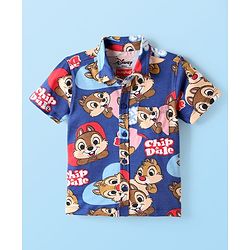 Babyhug Disney Cotton Knit Half Sleeves Shirt & T-Shirt With Chip N' Dale Print - Navy Blue