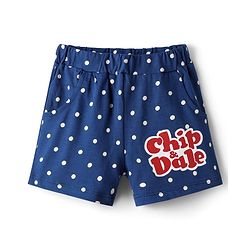 Babyhug Disney Single Jersey Knit Frill Sleeve T-Shirt & Short With Chip N Dale Graphics - Red & Blue