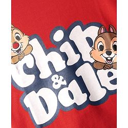Babyhug Disney Single Jersey Knit Frill Sleeve T-Shirt & Short With Chip N Dale Graphics - Red & Blue