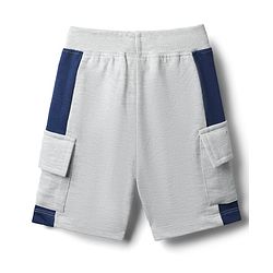Babyhug Cotton Terry Knit Mid Thigh Shorts With Text Print - Light Grey