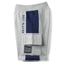 Babyhug Cotton Terry Knit Mid Thigh Shorts With Text Print - Light Grey