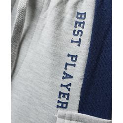 Babyhug Cotton Terry Knit Mid Thigh Shorts With Text Print - Light Grey