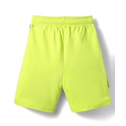 Babyhug Terry Knit Mid Thigh Length Text Printed Shorts With Front Pockets -Lime Green