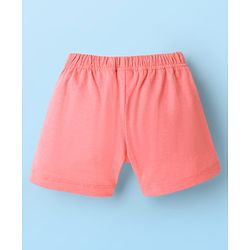 Babyhug Cotton Single Jersey Knit Mid Thigh Shorts With Polka Dots & Number Print Pack Of 2 - Pink & White