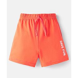 Babyhug Cotton Knit Mid Thigh Shorts with Text Print Pack of 3 - Coral White & Blue