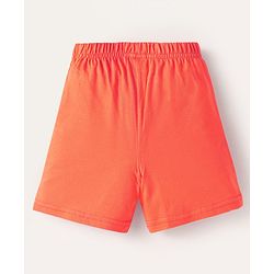 Babyhug Cotton Knit Mid Thigh Shorts with Text Print Pack of 3 - Coral White & Blue