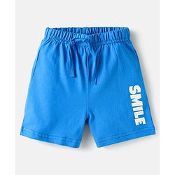 Babyhug Cotton Knit Mid Thigh Shorts with Text Print Pack of 3 - Coral White & Blue