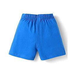 Babyhug Cotton Knit Mid Thigh Shorts with Jungle Theme Print Pack of 3 - Light Blue Yellow & Blue