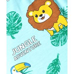 Babyhug Cotton Knit Mid Thigh Shorts with Jungle Theme Print Pack of 3 - Light Blue Yellow & Blue