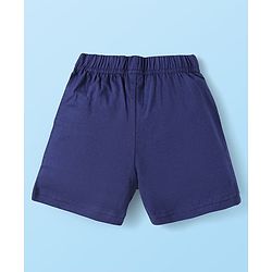 Babyhug Single Jersey Knit Mid Thigh Shorts with Stripes & Animal Print Pack Of 3 - Navy Blue & Red