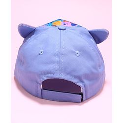 Babyhug Disney Cotton Blend Knit Baseball Cap With Stitch Print Blue - Diameter 50 cm